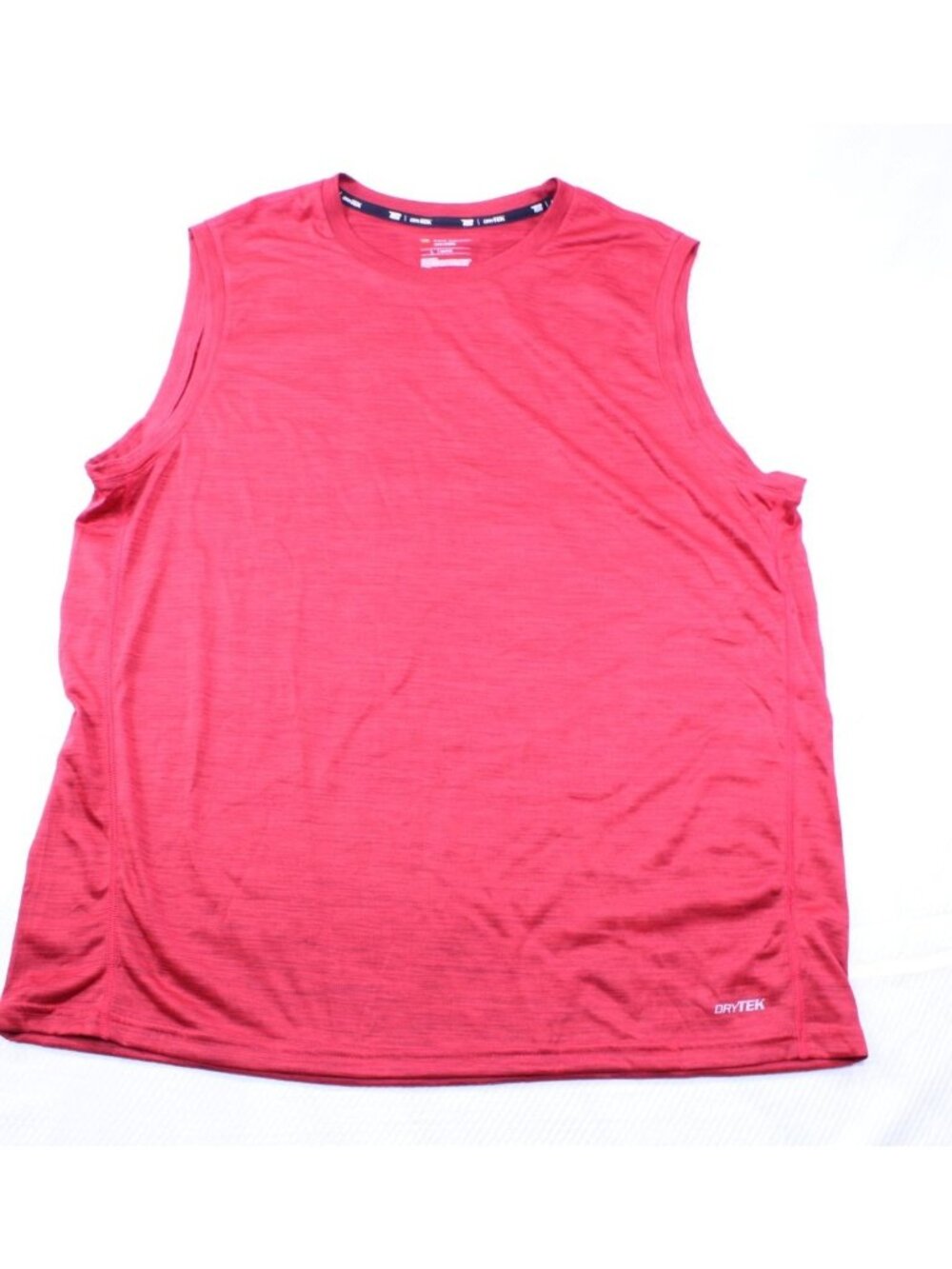 Tek Gear DryTek Mens Sleeveless Performance Shirt L 100% Polyester Red